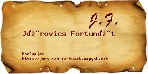 Járovics Fortunát névjegykártya