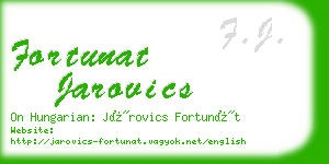 fortunat jarovics business card